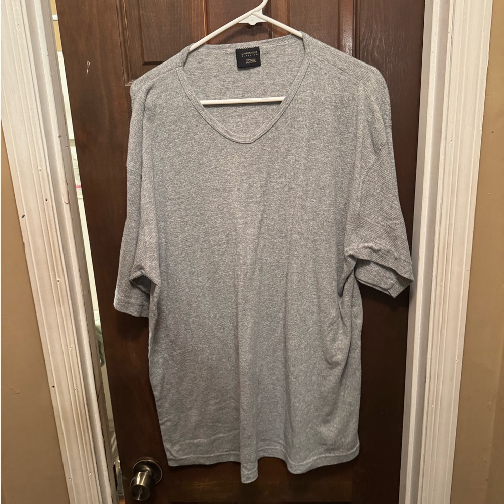 Women’s Large Cambridge Classics Gray Short Sleeve Blouse